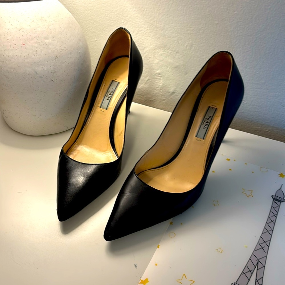 Black Prada Heels 38.5 Black